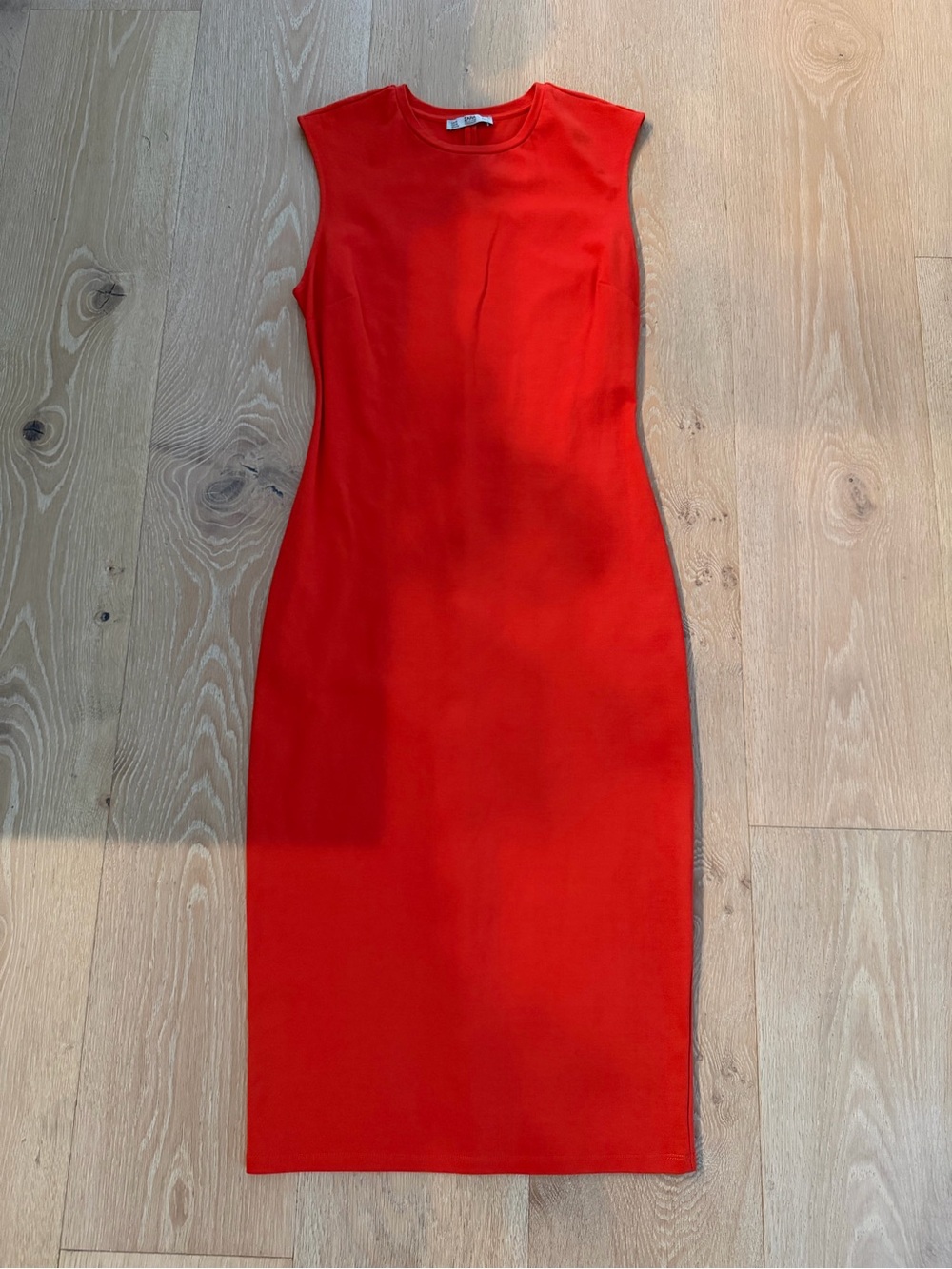 Zara Blood Orange Sleeveless Bodycon Midi Dress - Medium